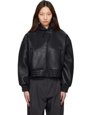 Frankie Shop Jackson Bonded Faux-Leather Bomber Jacket - Black