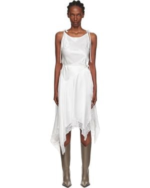 Acne Studios Text Satin Lace Midi Dress - Black