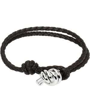 Bottega Veneta Knot Leather Bracelet - Black