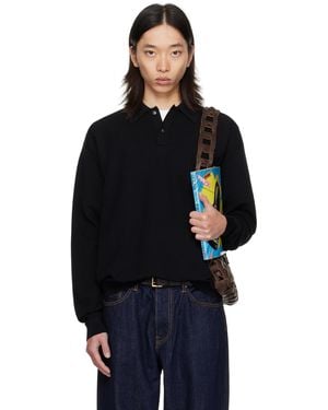 vowels Light Weight Knit Polo - Blue