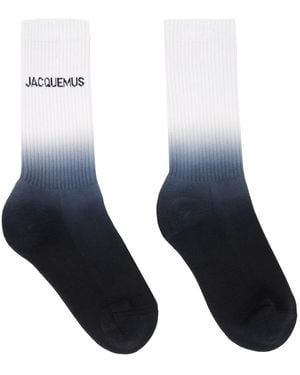 Jacquemus Le Chouchouコレクション ホワイト&ネイビー Les Chaussettes Moisson ソックス - ブルー