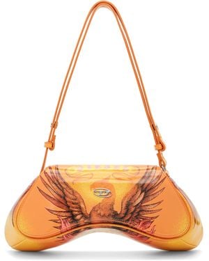 DIESEL Play-Glossy Printed Crossbody Bag - Orange