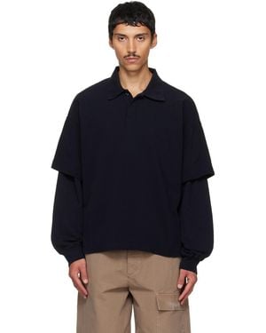 Agolde Curren Double Sleeve Polo - Blue