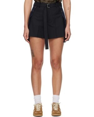 Sacai Panelled Denim Shorts - Black