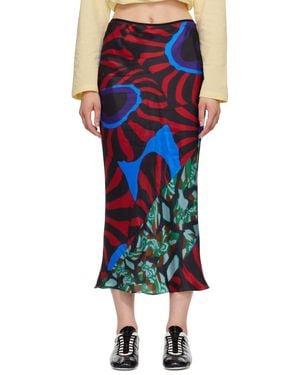 Dries Van Noten Printed Midi Skirt - Blue