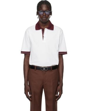 Ferragamo ホワイト カラーブロック ポロシャツ - マルチカラー