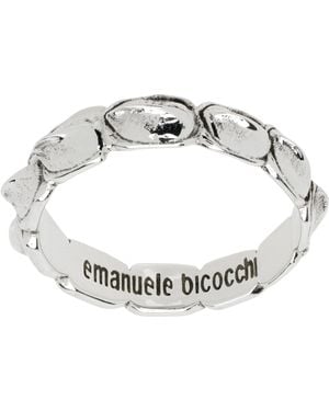 Emanuele Bicocchi Bague Argentée À Ornements Gaufrés Façon Croco Exclusive À Ssense - Métallisé