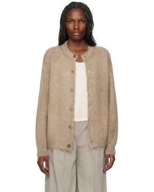 AURALEE Brushed Super Kid Mohair Knit Cardigan - Natural