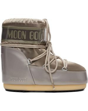 Moon Boot Taupe Icon Low Glance Satin Boots - Grey