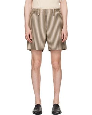 Homme Plissé Issey Miyake Stripe Jersey Shorts - Natural