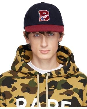 A Bathing Ape Varsity Logo Wool Cap - Blue