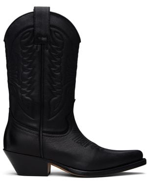 MM6 by Maison Martin Margiela Embroidered Cowboy Boots - Black