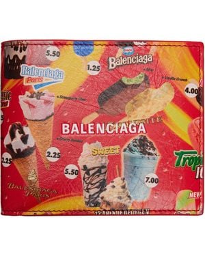 Balenciaga Cash Square Folded Coin Wallet - Red