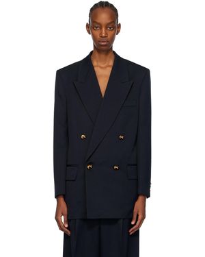 Bottega Veneta ネイビー ノット テーラードジャケット - ブルー