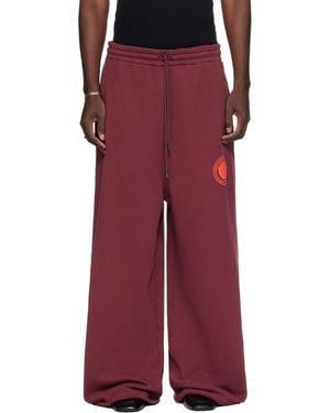 Lu'u Dan Burgundy Raw-Cut Bontan Joggers - Red