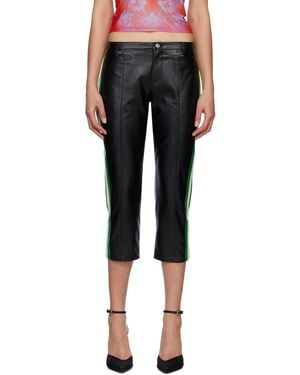 Miaou Black Capri Faux-leather Trousers