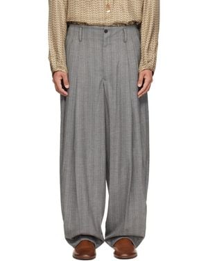 Hed Mayner Striped Pants - Gray