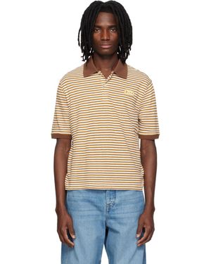 Marni Striped Linen Blend Polo - Blue
