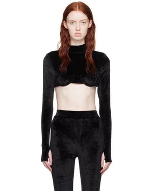 Gcds Black Cropped Turtleneck