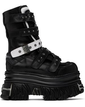 Vetements New Rockエディション &ホワイト Gamer ブーツ - ブラック