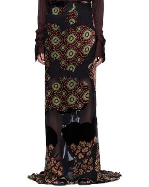 Dries Van Noten Layered Viscose Silk Maxi Skirt - Black