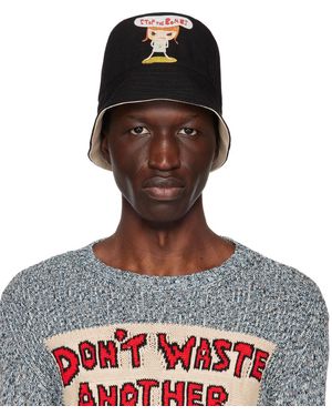 Stella McCartney Black 'stop The Bombs' Sinister Child Bucket Hat - Multicolour