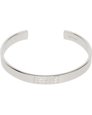 MM6 by Maison Margiela Numerical Minimal Signature Cuff Bracelet - Black