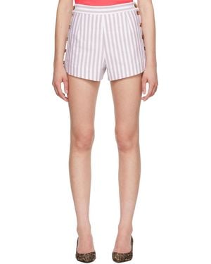 Vivienne Westwood Burgundy Elle Button Shorts - White
