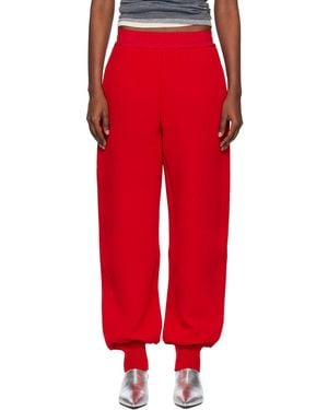 Jil Sander Wool Crepe Double Face Lounge Pants - Red