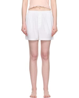 Skims ホワイト Cotton Poplin ボクサー パジャマ ショートパンツ - マルチカラー