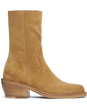 Dries Van Noten Tan Zip Boots - Brown