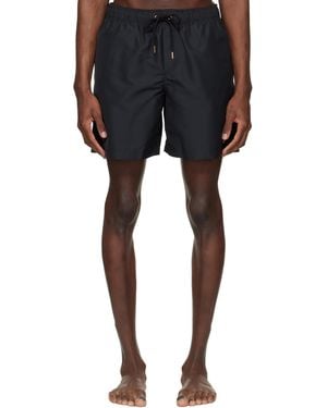 Versace ブラック エンブロイダリー スイムショーツ - ブルー