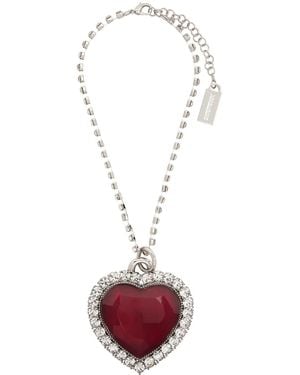 Vetements Giant Crystal Heart Necklace - White