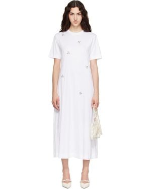Simone Rocha Easy Embellished T-Shirt Midi Dress - White