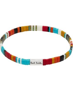 Paul Smith 'Signature Stripe' Flat Bead Bracelet - Black