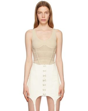 Dion Lee Off-white Corset Tank Top - Natural
