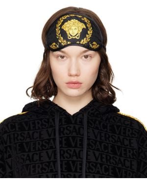 Versace Crete De Fleur Sleep Mask - Black