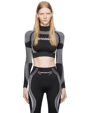 MISBHV ブラック クロップド スポーツトップス