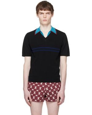Dries Van Noten Merino Wool Polo - Black