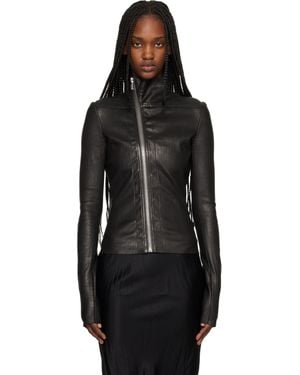 Rick Owens Temple Gary Leather Jacket - Black
