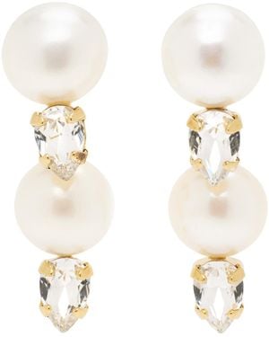 Simone Rocha Pearl Crystal Dagger Drop Earrings - Metallic