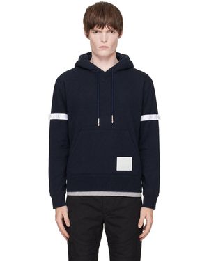 Thom Browne Loopback Jersey Armband Oversized Hoodie - Blue