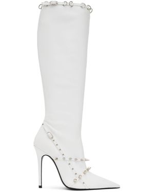 Abra Spike Boots - White