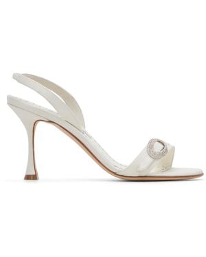 Manolo Blahnik Zutosan Heeled Sandals - White