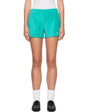 Sporty & Rich Signature Logo Terry Shorts - Blue