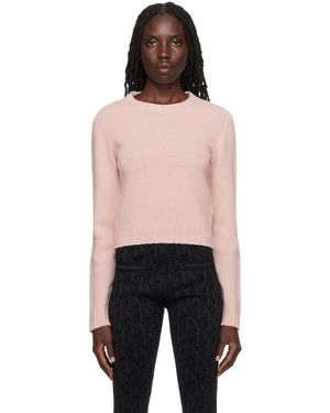 Palm Angels Pull rose à logo incurvé - Noir
