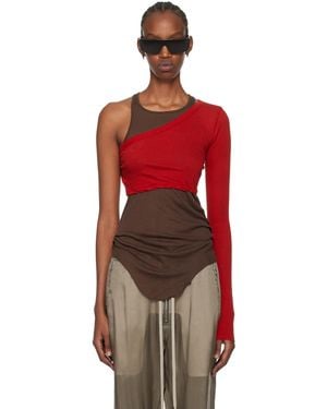 Rick Owens T-Shirt À Manche Longue Ziggy Rouge