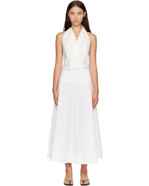 St. Agni Halter Circle Hem Midi Dress - White