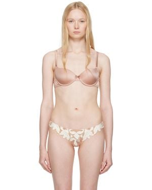 Fleur du Mal Tan Seamless Luxe Balconette Bra - Natural