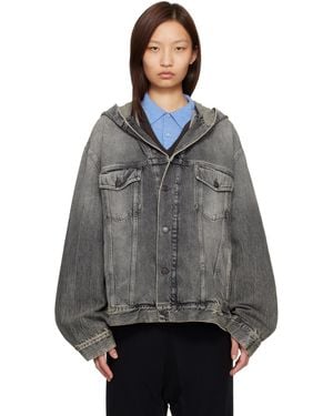 Acne Studios Hooded Denim Jacket - Grey